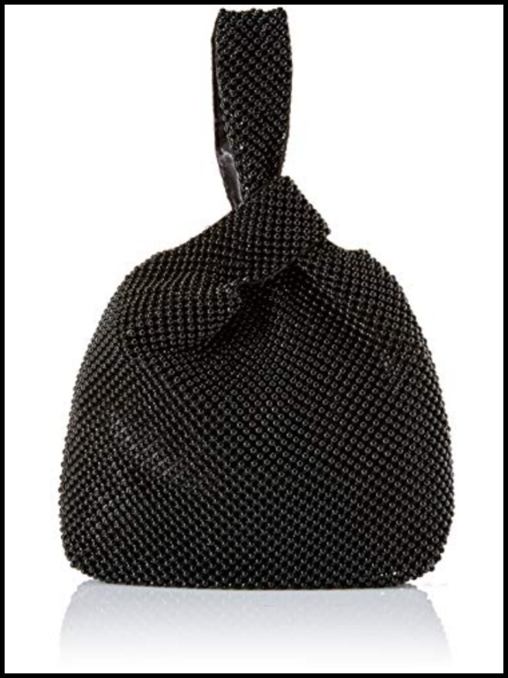 Mesh Pouch Evening Bag Clutch with Ring Handle